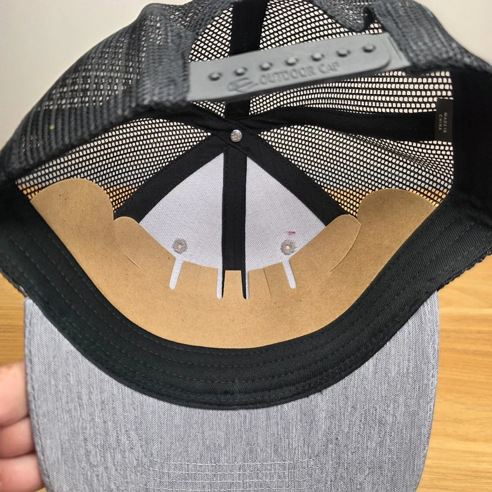 Alliance Ag & Grain Leather Patch Baseball Cap Grey w/‎ Black Mesh Snapback OSFA